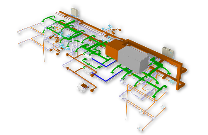3D model that features valuable information about the building's specifications, such as building dimensions, electrical wiring and plumbing